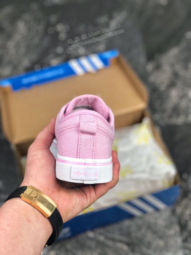 Adidas女鞋 EF1877 真標版本 阿迪達斯三葉草 半截式包膠鞋頭校園百搭休閒帆布女板鞋  hdx13333